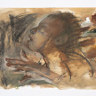 Auriea Harvey. <em>Echo (preparatory sketch)</em>, 2018. Charcoal and oil on paper, 16 1/2 x 11 7/8 inches (41.9 x 30.2 cm) thumbnail