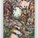 Maria Calandra. <em>Desert Walk</em>, 2021. Acrylic on canvas over panel, 24 x 18 inches (61 x 45.7 cm)
