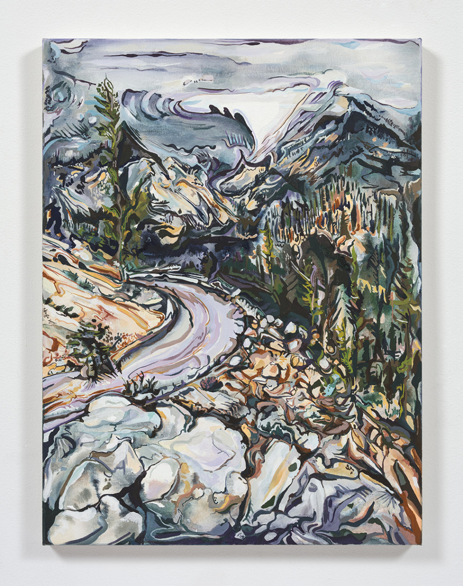 Maria Calandra.<em>Tioga Pass</em>, 2021. Acrylic on canvas over panel, 24 x 18 inches (61 x 45.7 cm)