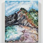 Maria Calandra. <em>Super Bloom on a Beach in Marin</em>, 2021. Acrylic on canvas over panel, 10 x 8 inches (25.4 x 20.3 cm)