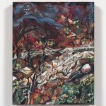 Maria Calandra. <em>Huckleberry Point (Catskills)</em>, 2021. Acrylic on canvas over panel, 10 x 8 inches (25.4 x 20.3 cm)