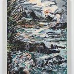 Maria Calandra. <em>Shell Beach at Sea Ranch</em>, 2021. Acrylic on canvas over panel, 16 x 12 inches (40.6 x 30.5 cm)