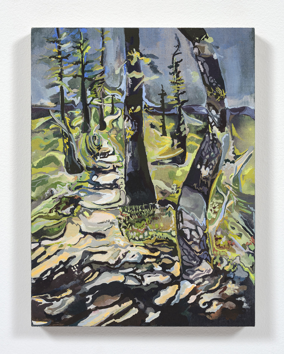 Maria Calandra. <em>Top of the Sierra Buttes</em>, 2021. Acrylic on linen over panel, 12 x 9 inches (30.5 x 22.9 cm)