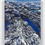 Maria Calandra. <em>Alps from the Air</em>, 2021. Acrylic on canvas over panel, 14 x 11 inches (35.6 x 27.9 cm)