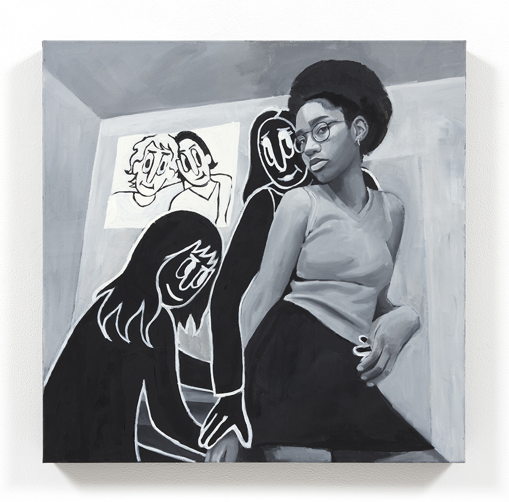 Brittany Tucker. <em>Picture in Picture</em>, 2021. Oil on canvas, 23 5/8 x 23 5/8 inches (60 x 60 cm)