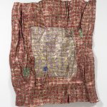 Dickens Otieno. <em>Untitled IV</em>, 2021. Shredded aluminum cans woven on galvanized steel mesh, 72 1/8 x 61 1/8 inches (183.2 x 155.3 cm)