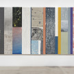Pablo Rasgado. <em>Timescape 1</em>, 2021. Extracted acrylic, enamel, spray paint and dirt on canvas; 31 panel of varying dimensions, 78 3/4 x 196 7/8 inches (200 x 500.1 cm) thumbnail