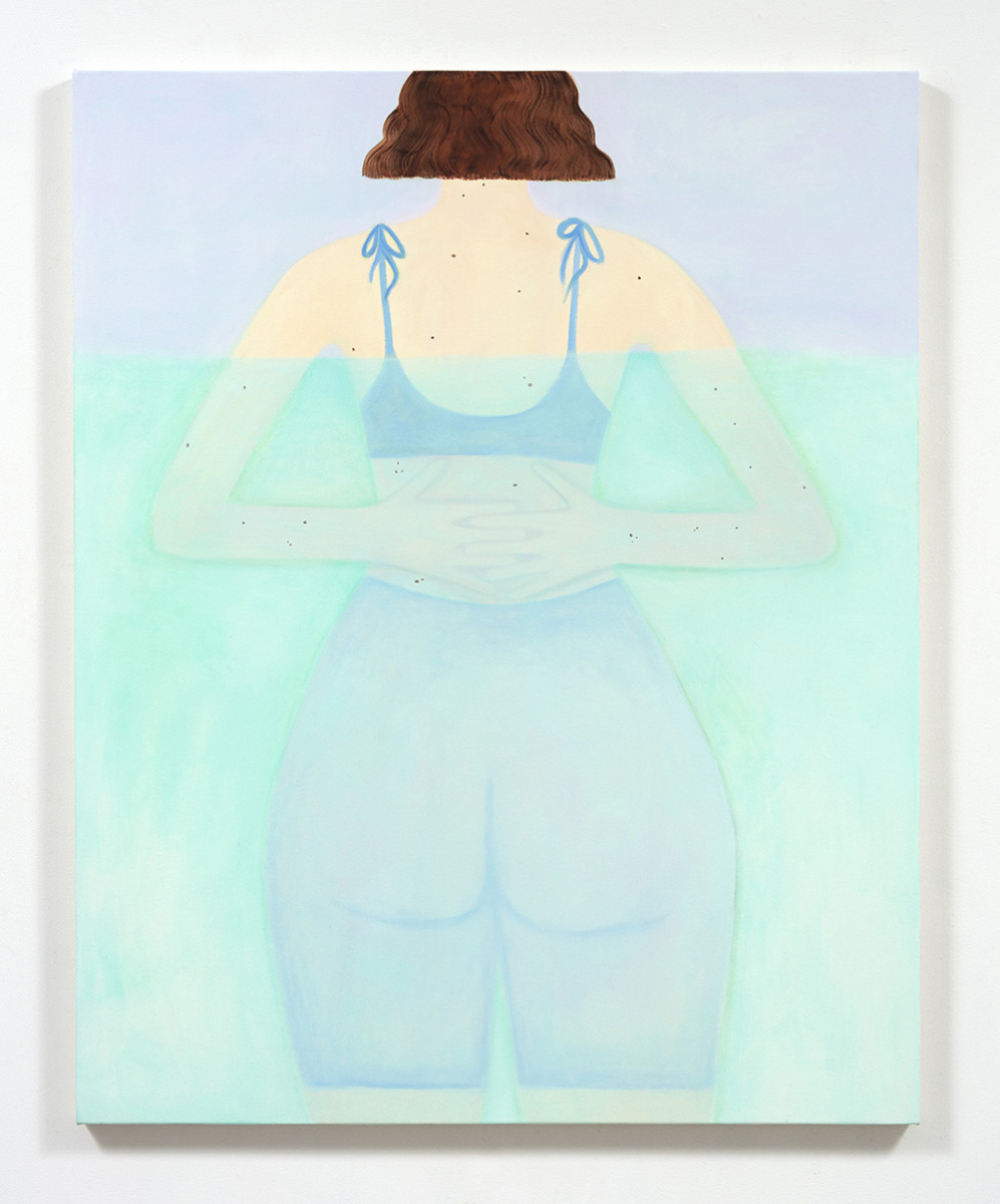 Ellie MacGarry. <em>Testing the Waters</em>, 2021. Oil on canvas, 59 1/8 x 47 1/4 inches (150.2 x 120 cm)