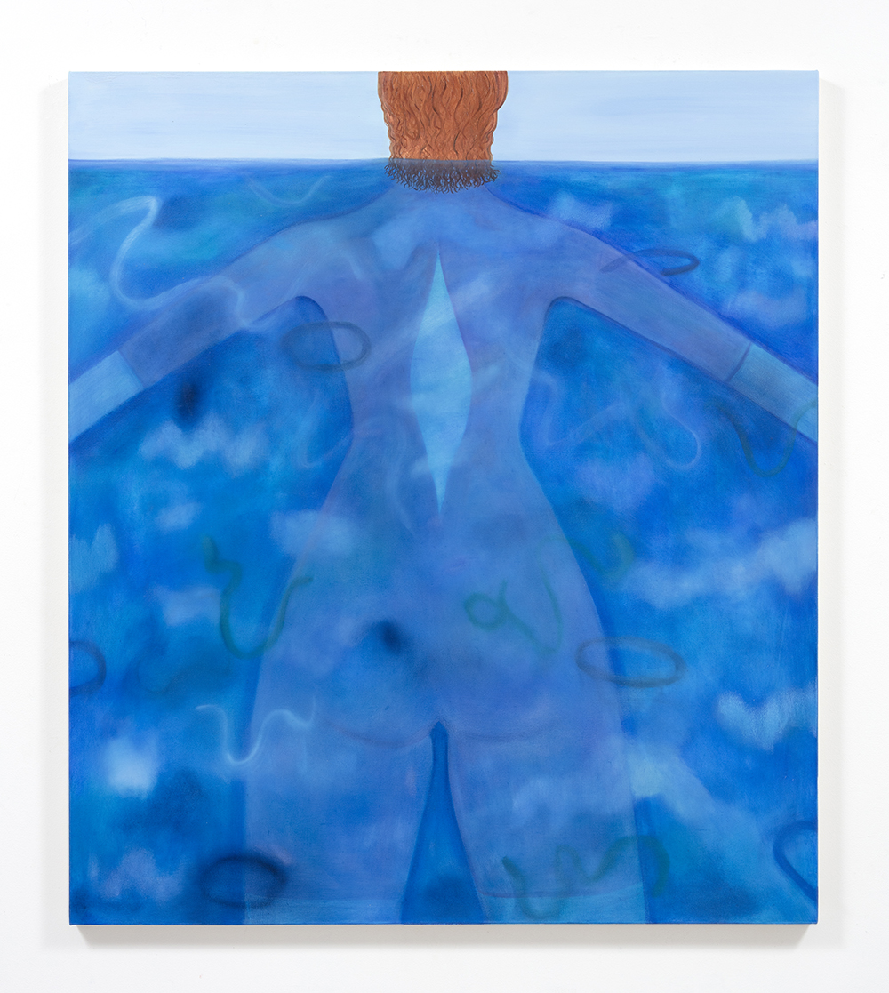 Ellie MacGarry. <em>Drop Below</em>, 2021. Oil on canvas, 63 x 55 1/8 inches (160 x 140 cm)
