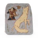 Kevin McNamee-Tweed. <em>Canine Trajectory from Wild to Well</em>, 2020. Glazed ceramic, 8 1/2 x 7 1/2 inches (21.6 x 19.1 cm)