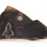 Kevin McNamee-Tweed. <em>Mountain with Tree and Moon</em>, 2021. Glazed ceramic, 2 1/4 x 4 1/2 inches (5.7 x 11.4 cm)