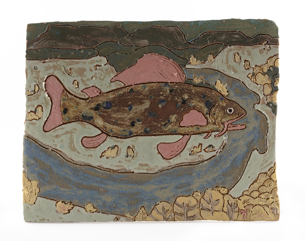 Kevin McNamee-Tweed. <em>Fish (Riverbend)</em>, 2021. Glazed ceramic, 6 5/8 x 8 inches (16.8 x 20.3 cm)