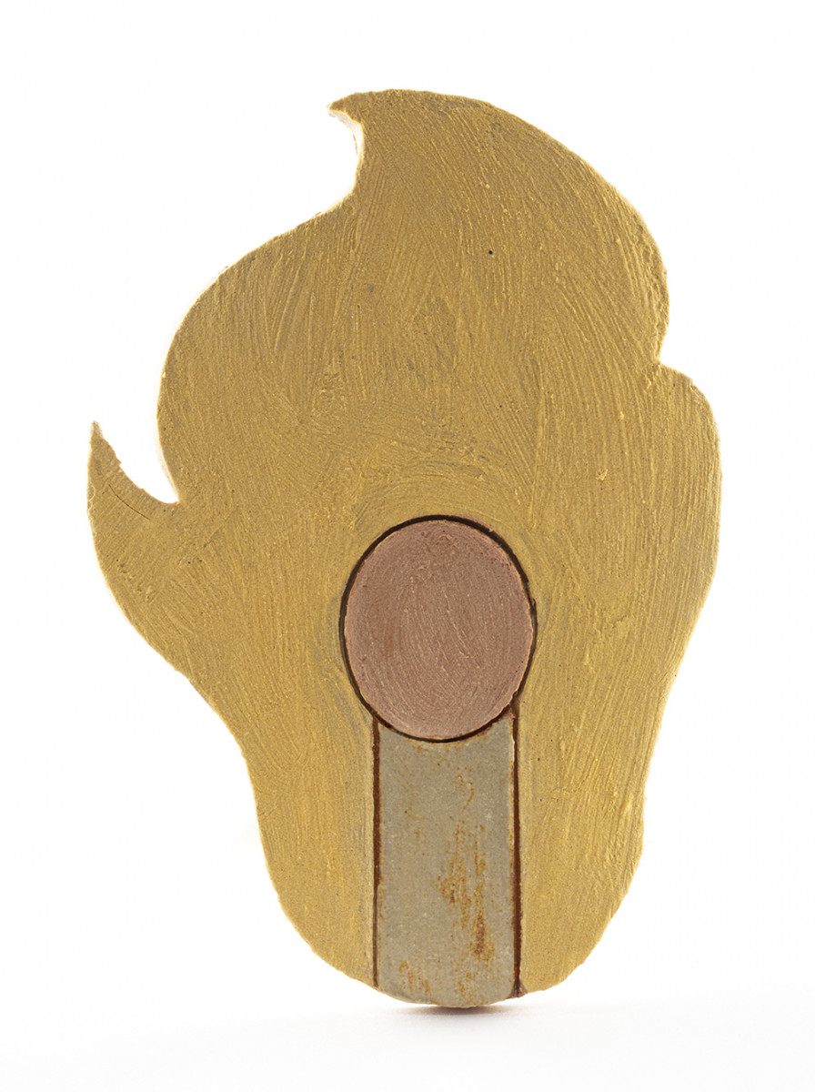 Kevin McNamee-Tweed. <em>Match Flame</em>, 2021. Glazed ceramic, 5 1/2 x 3 3/4 inches (14 x 9.5 cm)