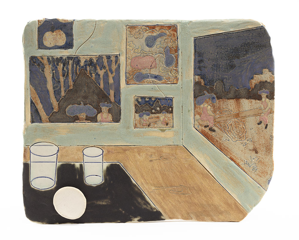Kevin McNamee-Tweed. <em>Pair of Artists</em>, 2021. Glazed ceramic, 8 x 10 inches (20.3 x 25.4 cm)