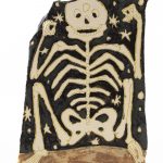 Kevin McNamee-Tweed. <em>Crouching Skeletal Joy</em>, 2021. Glazed ceramic, 4 3/4 x 3 1/4 inches (12.1 x 8.3 cm)