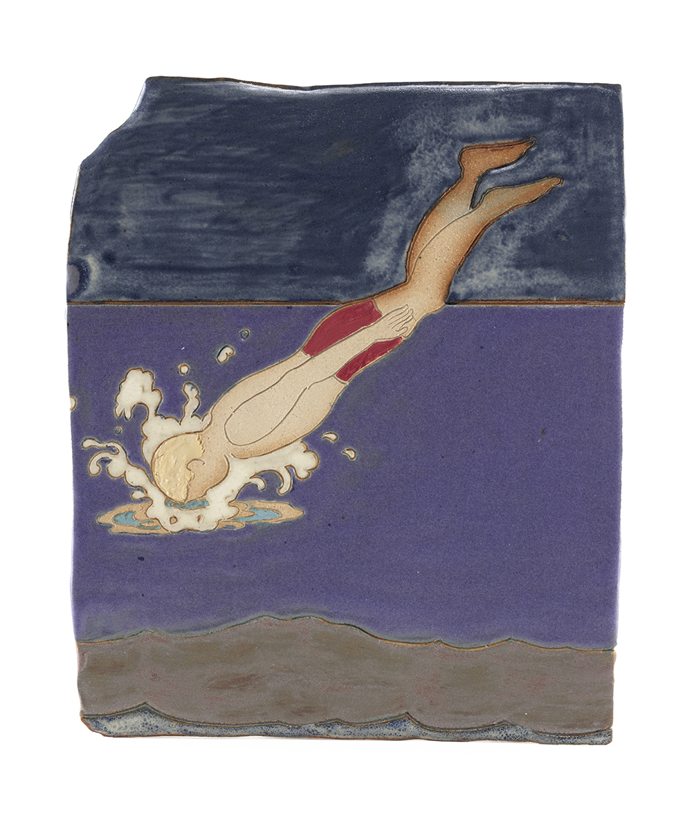 Kevin McNamee-Tweed. <em>Dive</em>, 2021. Glazed ceramic, 9 x 7 1/4 inches (22.9 x 18.4 cm)