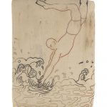 Kevin McNamee-Tweed. <em>Dive (Waves)</em>, 2021. Glazed ceramic, 9 3/4 x 6 3/4 inches (24.8 x 17.1 cm)