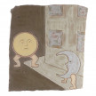 Kevin McNamee-Tweed. <em>Sun Meets Moon On Street Corner</em>, 2021. Glazed ceramic, 9 1/2 x 8 1/2 inches (24.1 x 21.6 cm) thumbnail