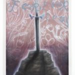 Zachary Ochoa. <em>RETURN OF THE MAGIC SWORD</em>, 2021. Acrylic on canvas, 48 x 32 inches (121.9 x 81.3 cm)