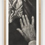 Richard Wyatt Jr. <em>Paul’s Work Clothes #2</em>, 2021. Charcoal on paper, 12 x 9 inches (30.5 x 22.9 cm), 22 1/2 x 15 1/2 inches (57.2 x 39.4 cm) Framed