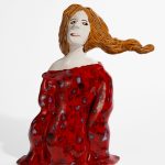 Jenni Hiltunen. <em>Girl in The Wind</em>, 2021. Glazed stoneware, 8 3/4 x 7 1/8 x 3 inches (22.2 x 18.1 x 7.6 cm)