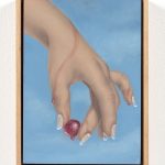 Natalia Gonzalez Martin. <em>One Alone Breaks The Fasting / Una Basta Para Romper El Ayuno</em>, 2021. Oil on panel, 8 1/4 x 5 1/2 inches (21 x 14 cm) 9 x 6 1/2 inches (22.9 x 16.5 cm) Framed