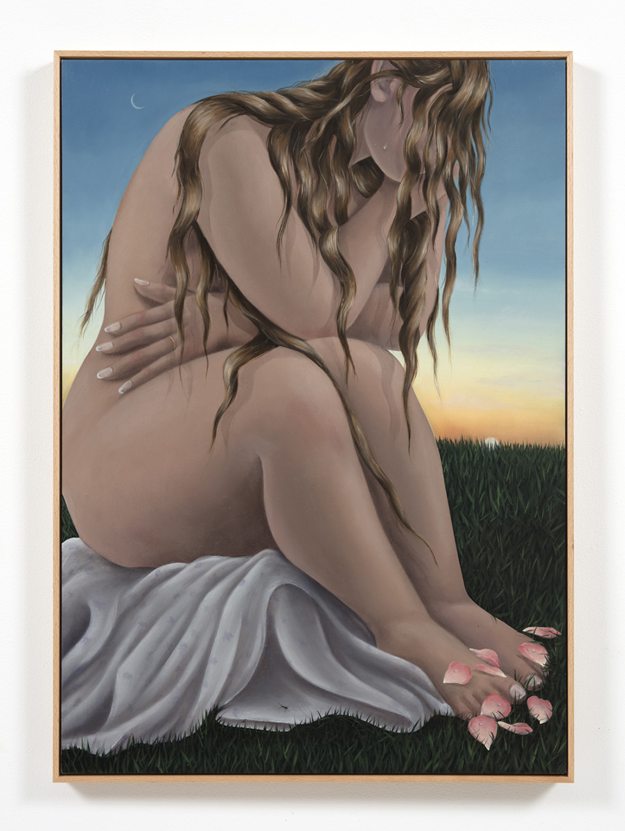Natalia Gonzalez Martin. <em>Peripatetic / Peripatética</em>, 2021. Oil on panel, 33 1/8 x 23 5/8 inches (84.1 x 60 cm) 34 x 24 inches (86.4 x 61 cm) Framed