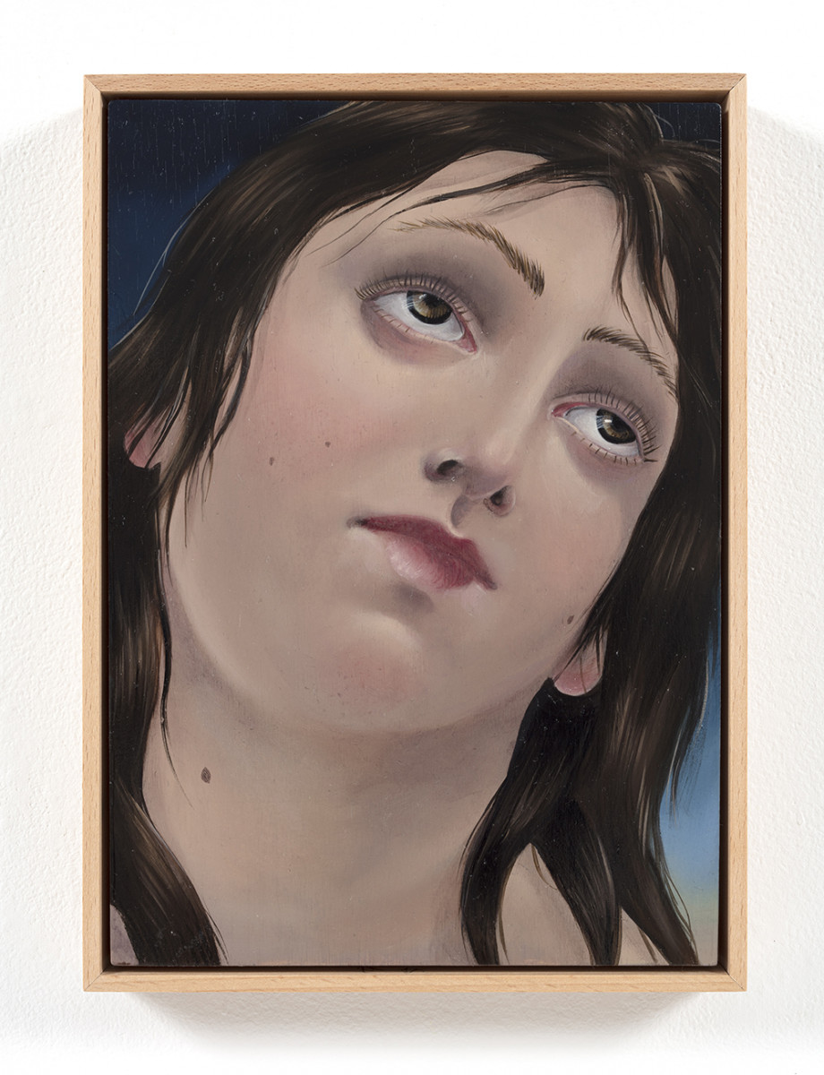 Natalia Gonzalez Martin. <em>Wanderer / Caminante</em>, 2021. Oil on panel, 11 3/4 x 8 1/4 inches (29.8 x 21 cm) 12 1/4 x 9 inches (31.1 x 22.9 cm) Framed