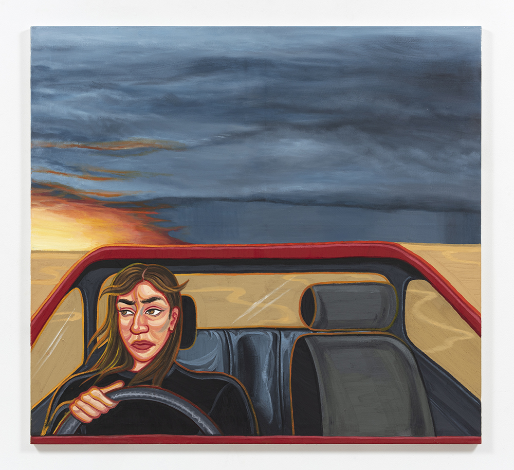 Ania Hobson. <em>Cloudy Skies</em>, 2022. Oil on canvas, 51 1/8 x 55 1/8 inches (130 x 140 cm)