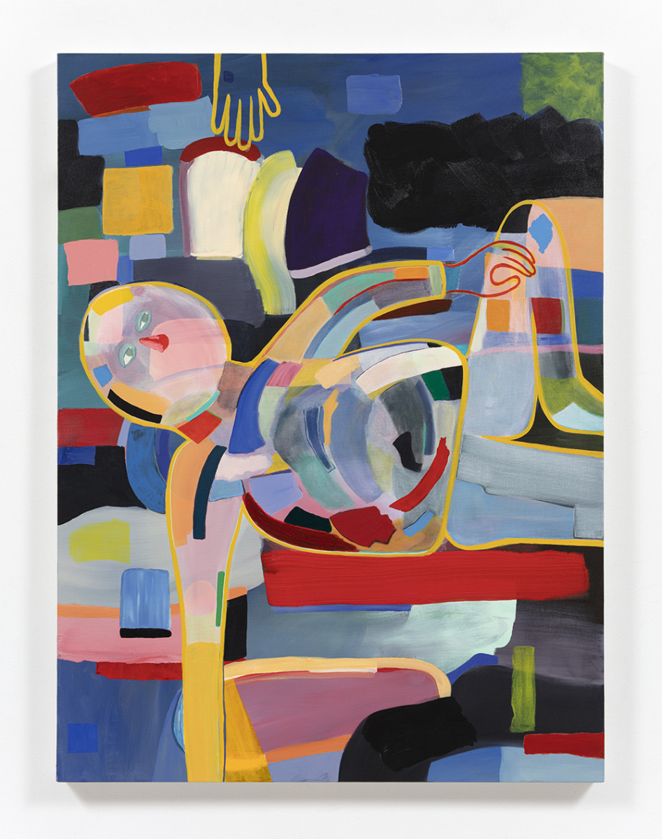Gabby Rosenberg. <em>Surrendering</em>, 2022. Acrylic and flashe on canvas, 48 x 36 inches (121.9 x 91.4 cm)