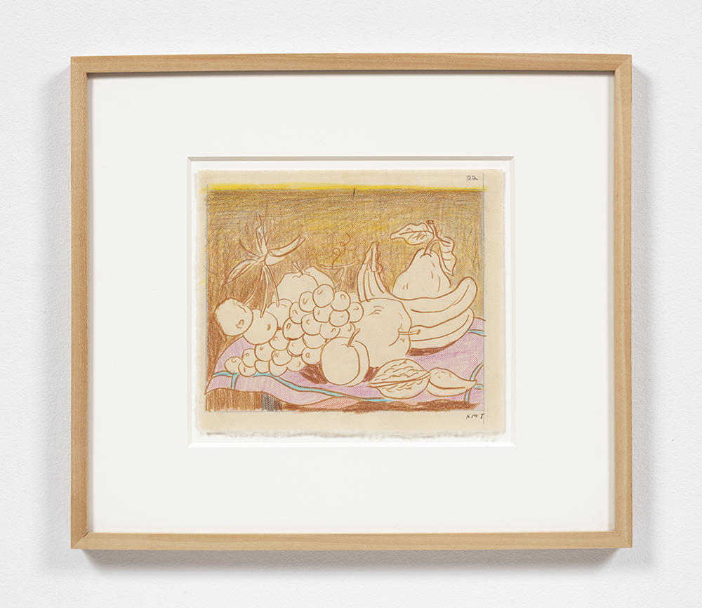 Kevin McNamee-Tweed. <em>Fruit Still Life (Terra Cotta)</em>, 2022. Pencil on mulberry paper, 8 x 9 inches (20.3 x 22.9 cm) 14 3/4 x 16 3/4 inches  (37.5 x 42.5 cm) Framed