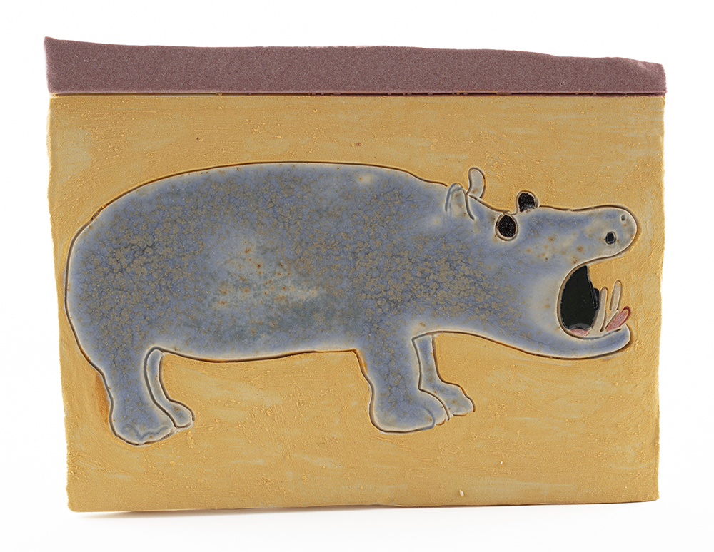 Kevin McNamee-Tweed. <em>Hippo</em>, 2022. Glazed ceramic, 3 3/4 x 4 3/4 inches (9.5 x 12.1 cm)