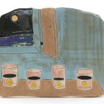 Kevin McNamee-Tweed. <em>Sun in Glasses of Water</em>, 2022. Glazed ceramic, 5 x 6 inches (12.7 x 15.2 cm)