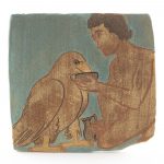 Kevin McNamee-Tweed. <em>Offering the Eagle Some Water</em>, 2022. Glazed ceramic, 5 1/2 x 5 3/4 inches (14 x 14.6 cm)