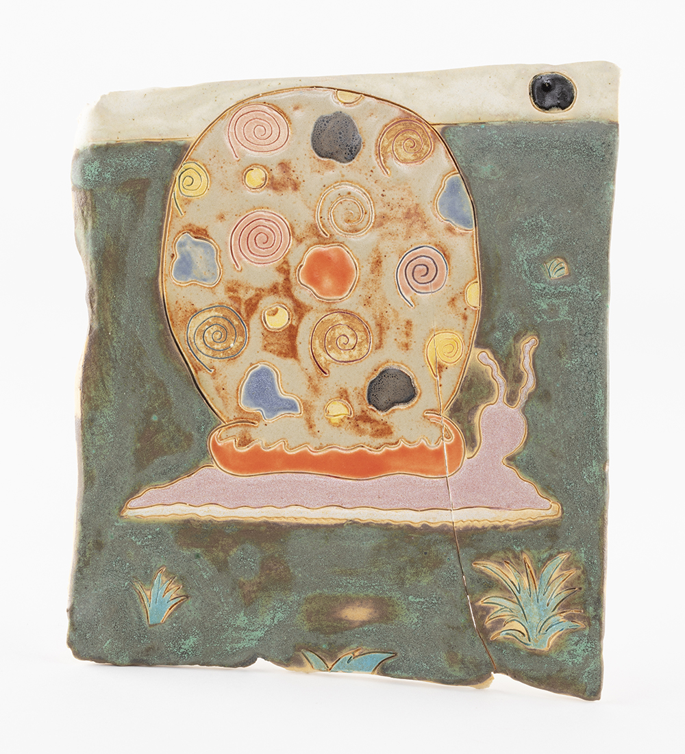 Kevin McNamee-Tweed. <em>Snail</em>, 2022. Glazed ceramic, 7 1/4 x 6 1/4 inches (18.4 x 15.9 cm)