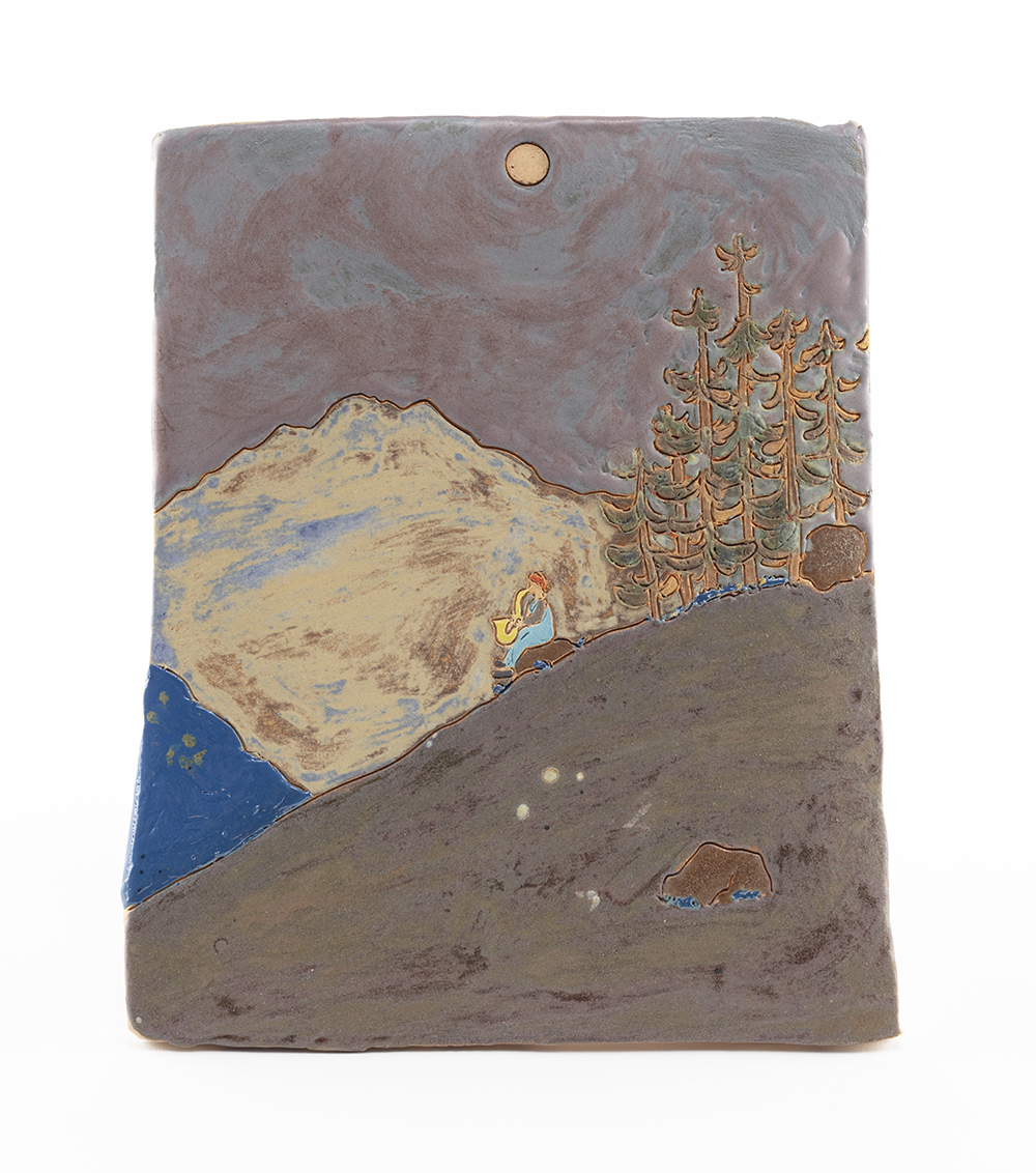 Kevin McNamee-Tweed. <em>Sax Evening</em>, 2022. Glazed ceramic, 8 1/2 x 7 1/4 inches (21.6 x 18.4 cm)