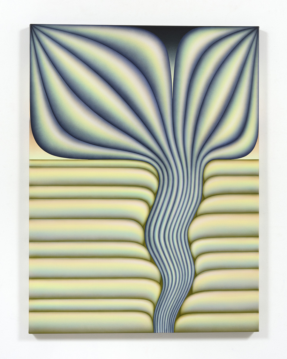 Molly Greene. <em>Waylay</em>, 2022. Acrylic on canvas, 48 x 36 inches (121.9 x 91.4 cm)