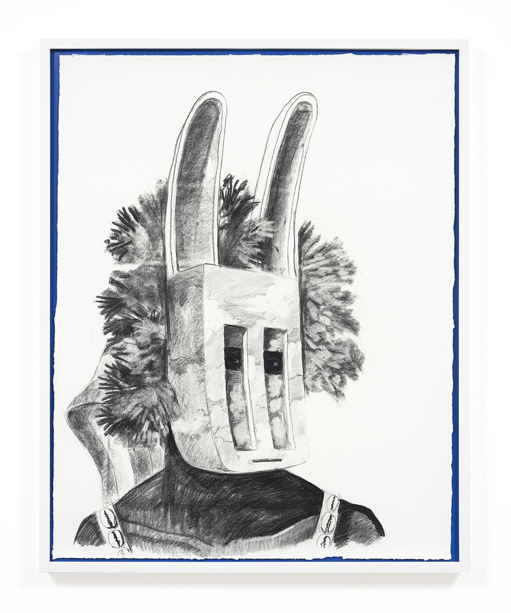 Terron Cooper Sorrells. <em>Dancer 1</em>, 2022. Charcoal on paper, 48 1/2 x 38 inches (123.2 x 96.5 cm) 51 x 41 1/2 inches  (129.5 x 105.4 cm) Framed
