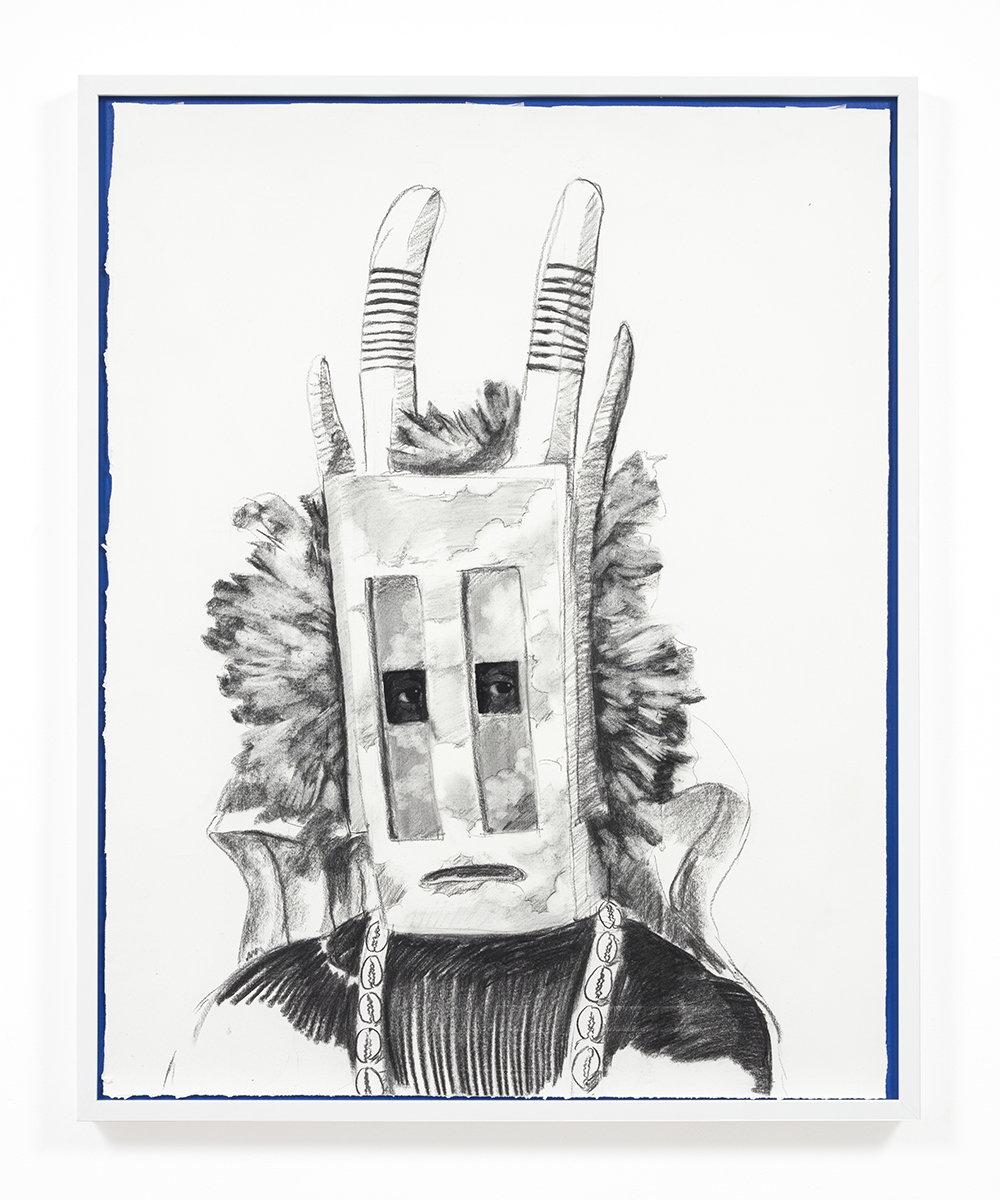 Terron Cooper Sorrells. <em>Dancer 2</em>, 2022. Charcoal on paper, 48 1/2 x 38 inches (123.2 x 96.5 cm) 51 x 41 1/2 inches  (129.5 x 105.4 cm) Framed
