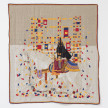 Chiachio & Giannone. <em>Piolín Boogie Woogie</em>, 2012. Hand embroidery with cotton threads, silk, rayon and jewelry effect on Hermés linen towel, 60 5/8 x 55 7/8 inches (154 x 142 cm) thumbnail