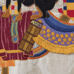 Chiachio & Giannone. <em>Piolín Boogie Woogie</em>, 2012. Hand embroidery with cotton threads, silk, rayon and jewelry effect on Hermés linen towel, 60 5/8 x 55 7/8 inches (154 x 142 cm) Detail thumbnail