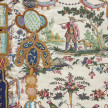 Chiachio & Giannone. <em>Conversación sobre arte</em>, 2022. Hand embroidery with cotton threads and Toile de Jouy fabric on quilt, 64 5/8 x 78 3/4 inches (164 x 200 cm) Detail thumbnail