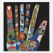 <em>Finger Family 81st</em>, 2022. Oil, oil bar, acrylic, spray paint, ball point pen, graphite and gouache on canvas, 59 1/4 x 55 1/4 inches (150.5 x 140.3 cm) thumbnail