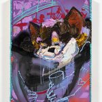 Bianca Fields. <em>Soft Serve</em>, 2022. Acrylic, oil, and spray paint on yupo paper mounted on panel, 24 x 18 inches (61 x 45.7 cm)