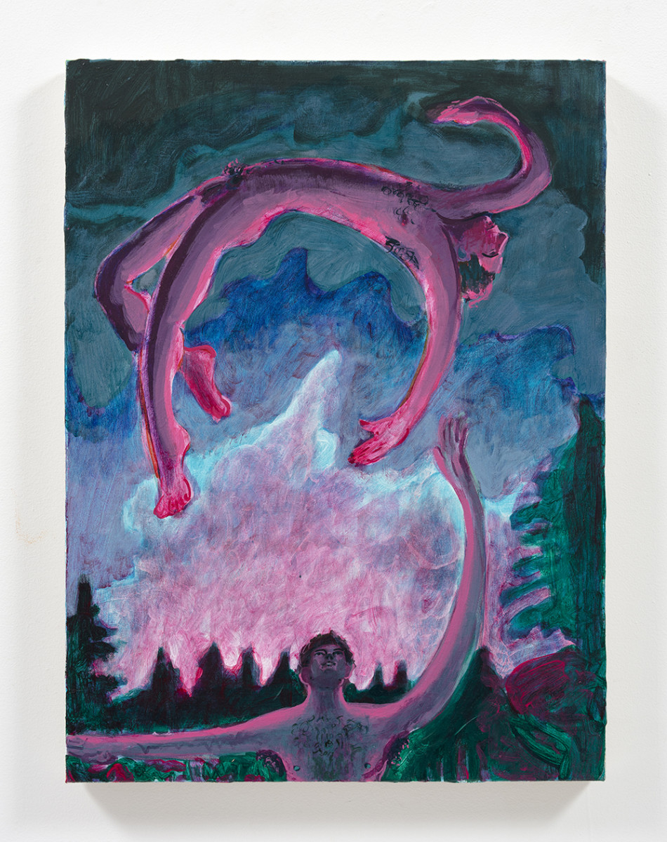 Bradley McCrary. <em>Pair in the forest</em>, 2022. Acrylic on canvas, 32 x 24 inches (81.3 x 61 cm)