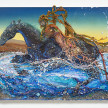 Kate Klingbeil. <em>Sea Witch</em>, 2022. Acrylic, flashe, pigment, watercolor, paperclay, pumice, rocks from Lake Michigan, pumice, seashells and oil stick on canvas, 36 1/2 x 46 x 2 1/2 inches (92.7 x 116.8 x 6.4 cm) thumbnail