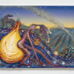 Kate Klingbeil. <em>Sunion</em>, 2022. Acrylic, flashe, pigment, watercolor, mica, pumice, garnet, rocks from Lake Michigan and oil stick on canvas, 30 x 40 3/4 x 2 1/2 inches (76.2 x 103.5 x 6.4 cm) thumbnail