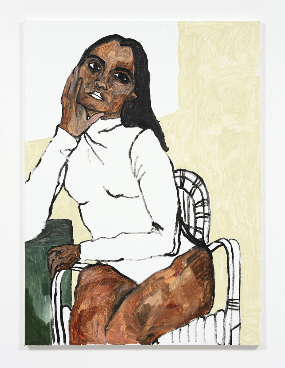 Shirley Villavicencio Pizango. <em>Layers of a woman</em>, 2022. Acrylic on canvas, 65 x 47 1/2 inches (165.1 x 120.7 cm)