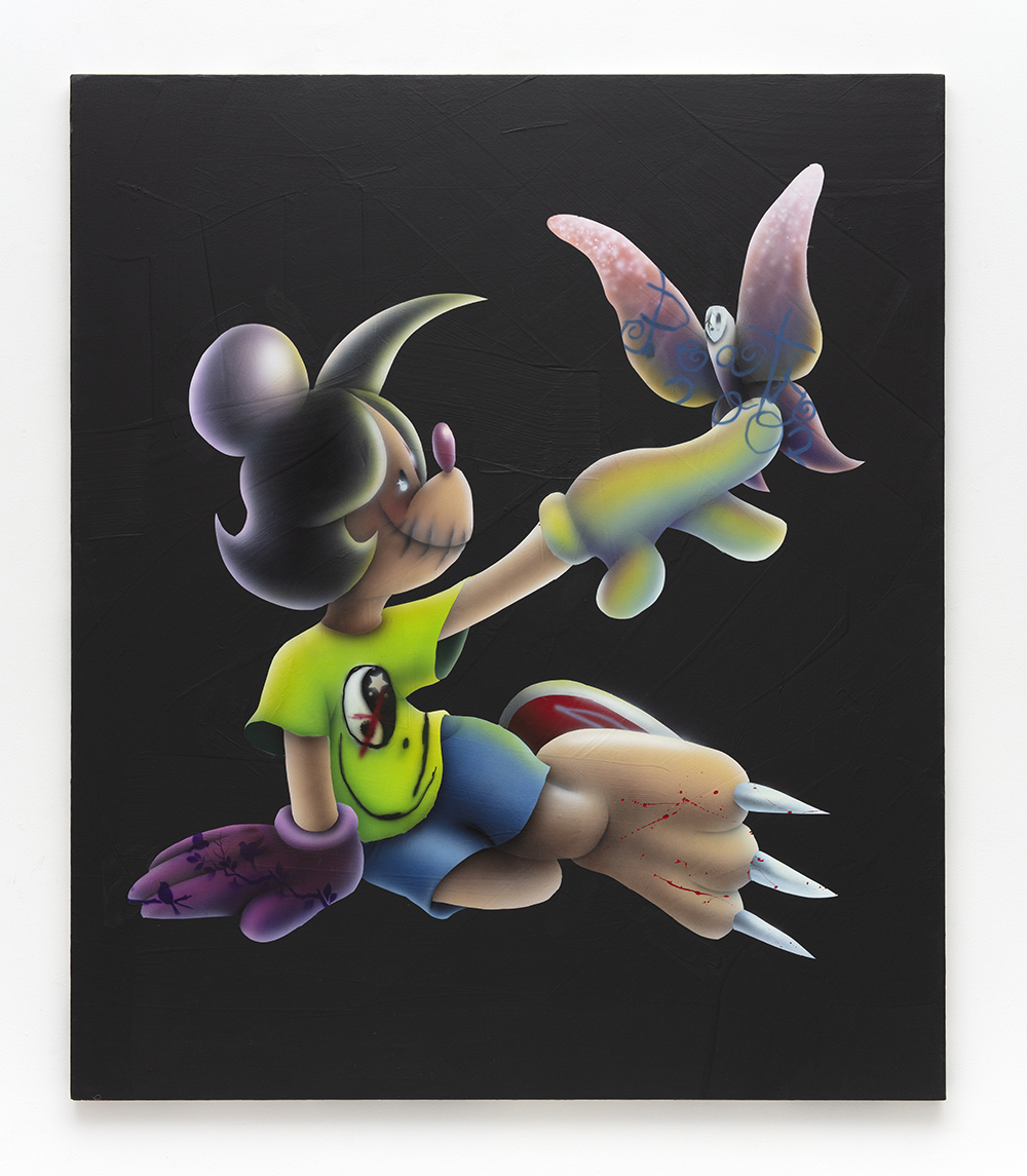 Zachary Ochoa. <em>MAGIC SORROW/THE GIRL INFINITY 2002</em>, 2022. Acrylic on canvas, 66 x 56 inches (167.6 x 142.2 cm)