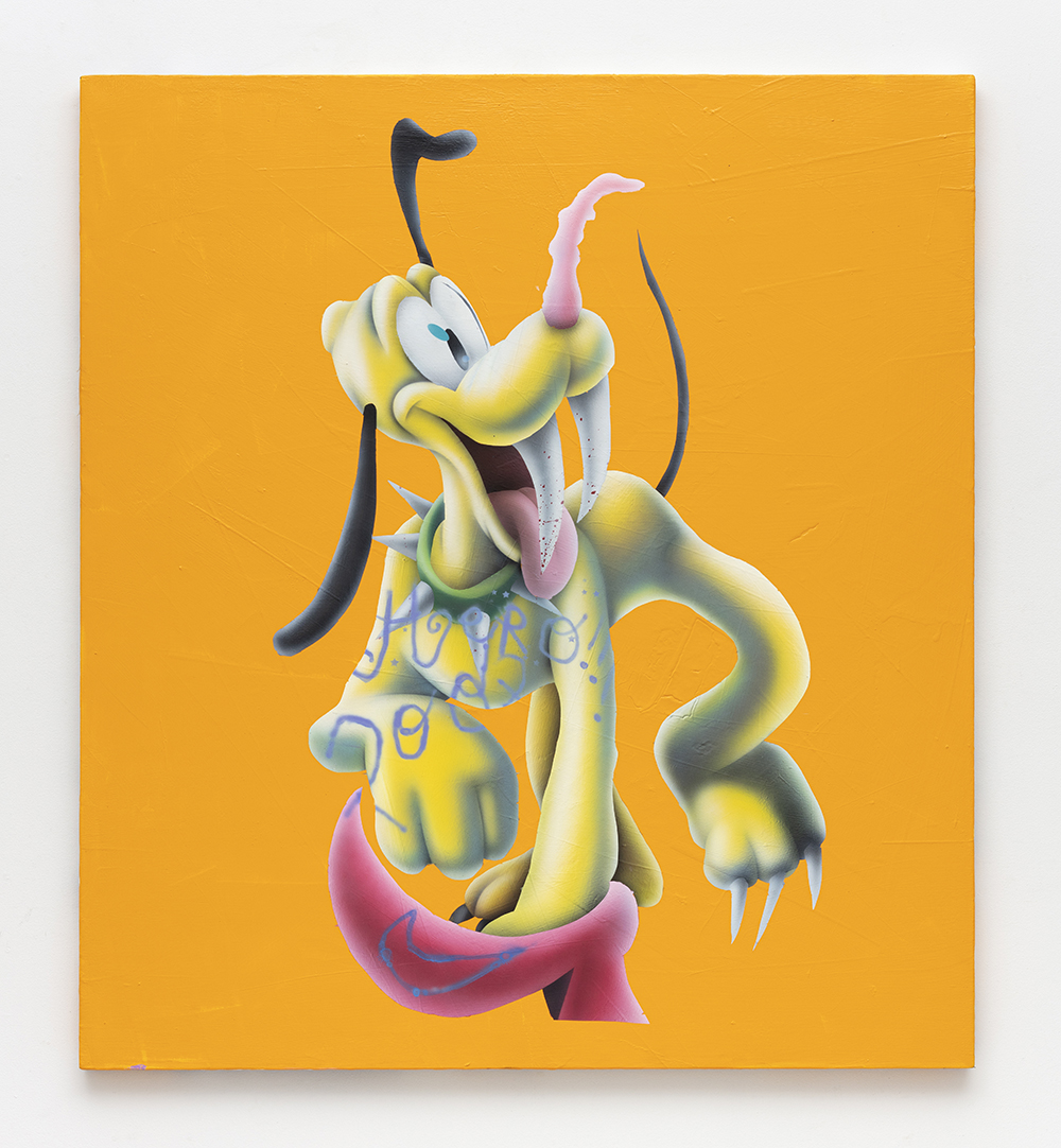 Zachary Ochoa. <em>GOD/DOG 2002</em>, 2022. Acrylic on canvas, 60 x 54 inches (152.4 x 137.2 cm)